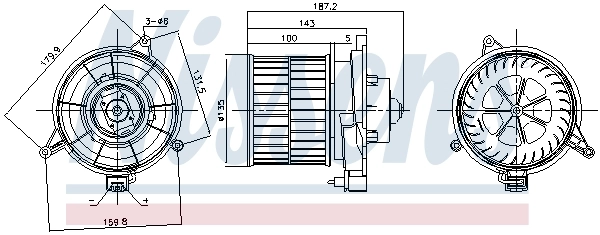 NISSENS 87312 Interior Blower
