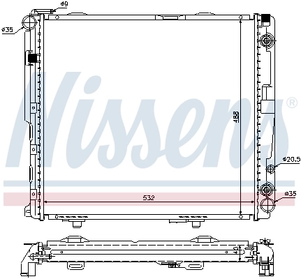 Radiator, engine cooling 62699A