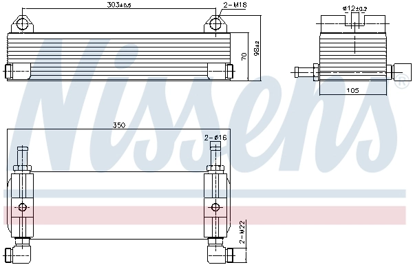 NISSENS 91262 Oil Cooler, engine oil