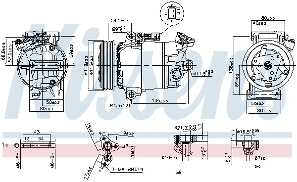 Compressor, air conditioning ** FIRST FIT ** 89608