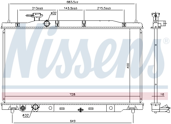 NISSENS 681404 Radiator, engine cooling