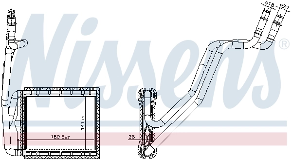 NISSENS 707226 Heat Exchanger, interior heating