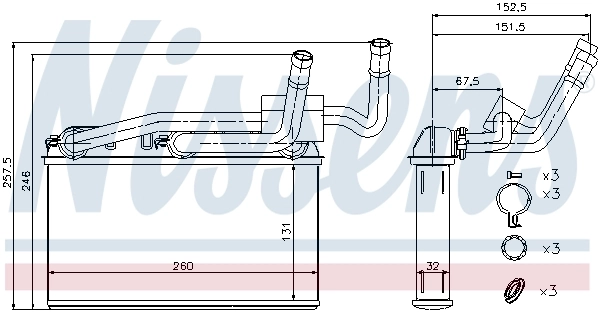 Heat Exchanger, interior heating ** FIRST FIT ** 70529