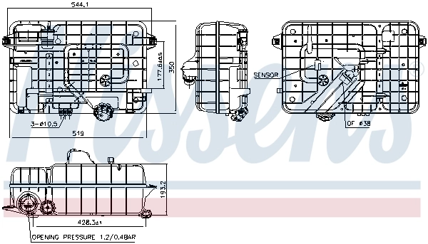 NISSENS 996053 Expansion Tank, coolant
