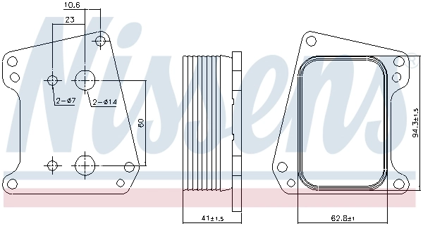 NISSENS 90983 Oil Cooler, engine oil