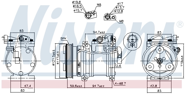 Compressor, air conditioning ** FIRST FIT ** 890688