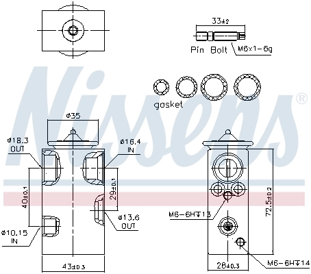 Expansion Valve, air conditioning ** FIRST FIT ** 999344