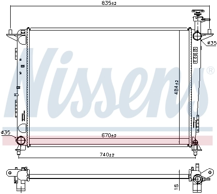 NISSENS 666225 Radiator, engine cooling