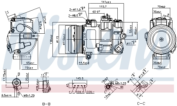 Compressor, air conditioning ** FIRST FIT ** 890696