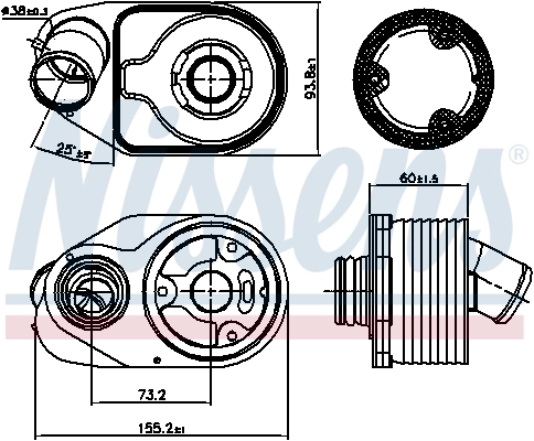 NISSENS 90888 Oil Cooler, engine oil