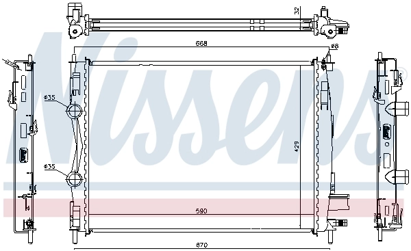 Radiator, engine cooling 67360
