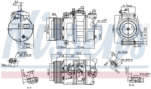 Compressor, air conditioning ** FIRST FIT ** 89496