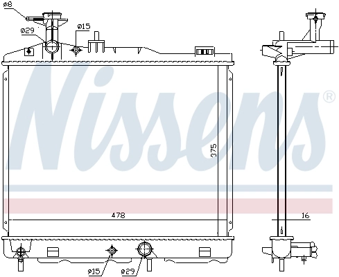 NISSENS 628982 Radiator, engine cooling