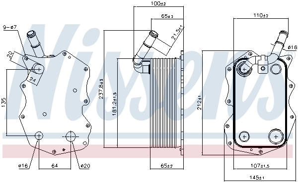 NISSENS 90917 Oil Cooler, engine oil