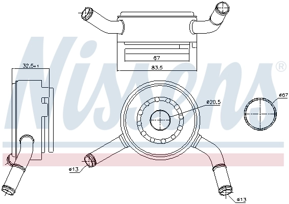 NISSENS 91192 Oil Cooler, engine oil