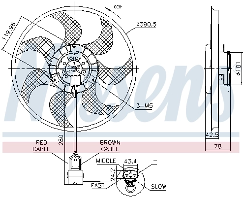 NISSENS 850074 Fan, engine cooling