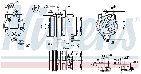 Compressor, air conditioning ** FIRST FIT ** 89261
