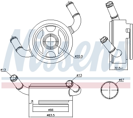 NISSENS 91191 Oil Cooler, engine oil