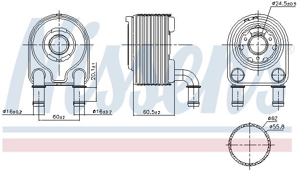 NISSENS 91249 Oil Cooler, engine oil