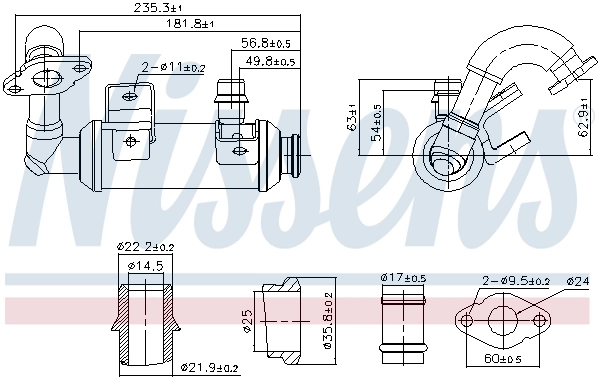 Cooler, exhaust gas recirculation ** FIRST FIT ** 989407