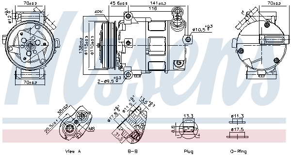NISSENS 891152 Compressor, air conditioning