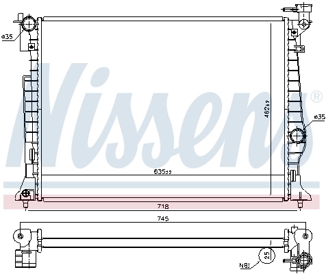 NISSENS 606954 Radiator, engine cooling