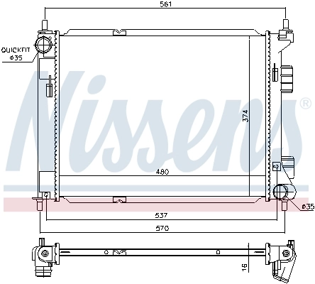 NISSENS 67605 Radiator, engine cooling