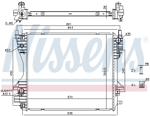 NISSENS 66706 Radiator, engine cooling