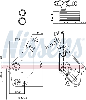 Oil Cooler, engine oil ** FIRST FIT ** 90965