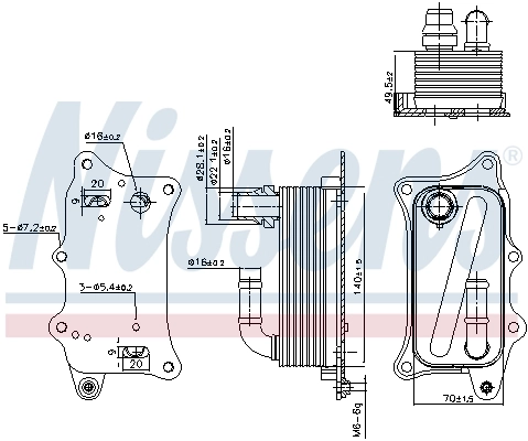 NISSENS 90918 Oil Cooler, engine oil