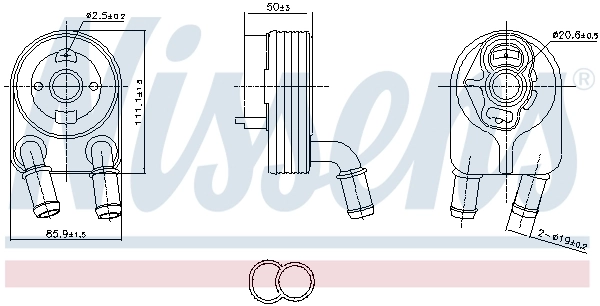 NISSENS 91500 Oil Cooler, engine oil