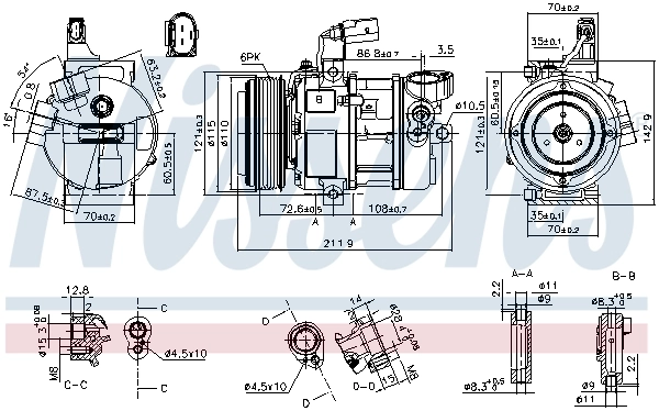 NISSENS 890087 Compressor, air conditioning