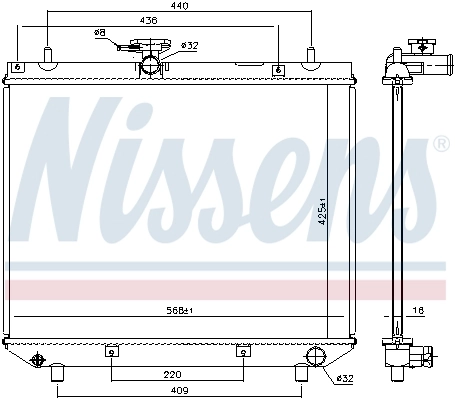 NISSENS 617555 Radiator, engine cooling