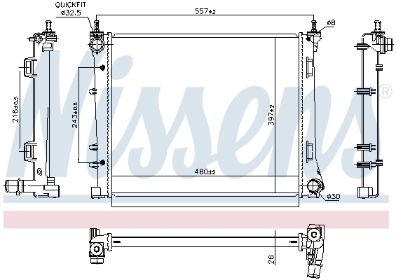 NISSENS 606393 Radiator, engine cooling