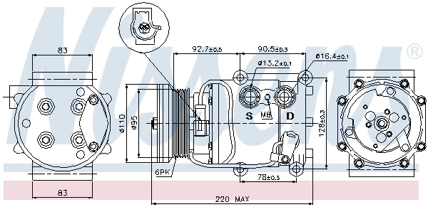 Compressor, air conditioning ** FIRST FIT ** 89071