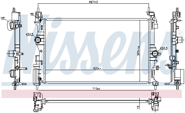 NISSENS 630783 Radiator, engine cooling