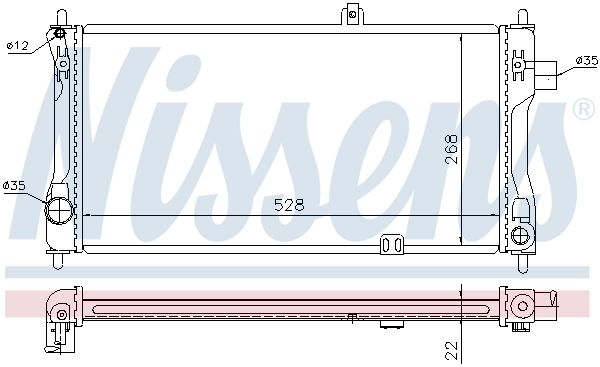 NISSENS 632421 Radiator, engine cooling