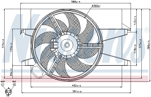 Fan, engine cooling 85032