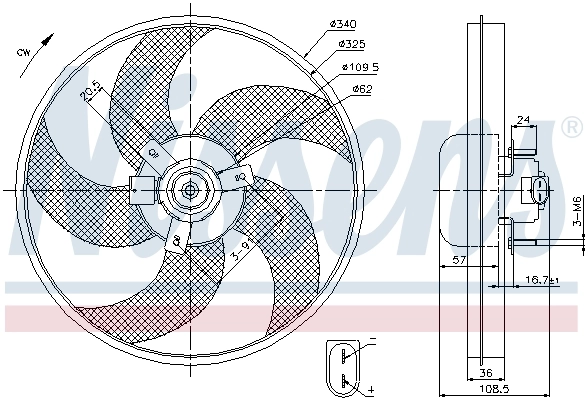 Fan, engine cooling 85668