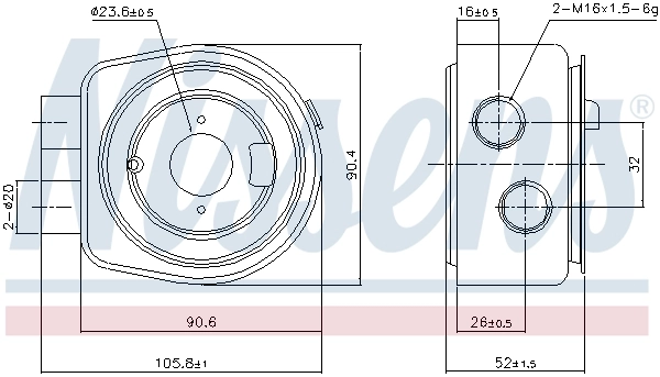 NISSENS 90986 Oil Cooler, engine oil
