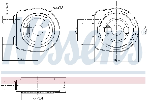 NISSENS 90704 Oil Cooler, engine oil
