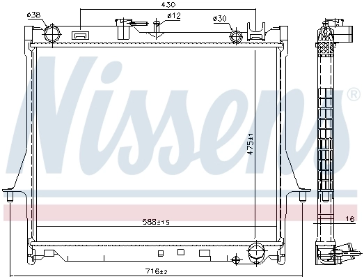 NISSENS 60855 Radiator, engine cooling