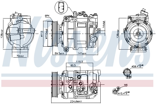 Compressor, air conditioning ** FIRST FIT ** 89091