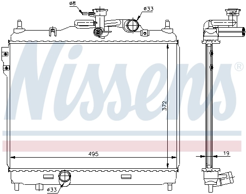 Radiator, engine cooling 67048