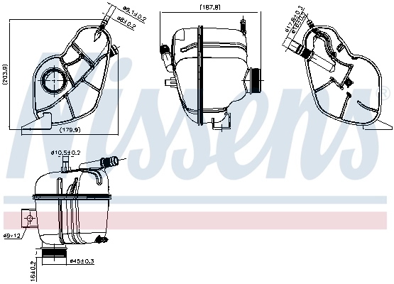 NISSENS 996408 Expansion Tank, coolant