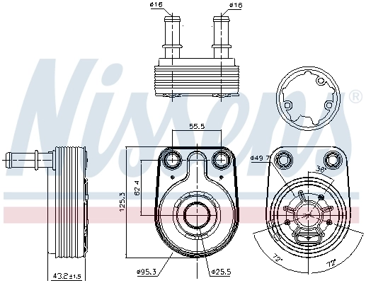 NISSENS 90795 Oil Cooler, engine oil