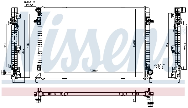 NISSENS 606705 Radiator, engine cooling