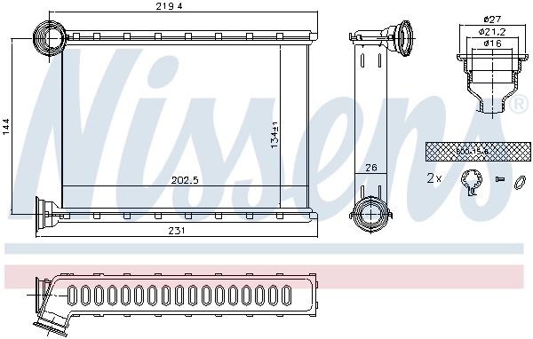 NISSENS 707079 Heat Exchanger, interior heating