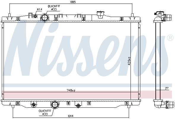 NISSENS 606522 Radiator, engine cooling