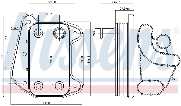 Oil Cooler, engine oil ** FIRST FIT ** 90622